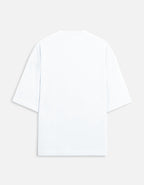 Ride More Worry Less adventure biker oversized t-shirt, white, back view