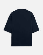 Born to Ride biker oversized t-shirt, navy blue, back view