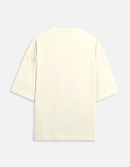 Ride More Worry Less adventure biker oversized t-shirt, off white, back view