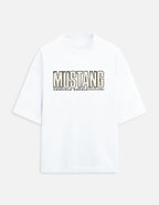 Mustang American Muscle oversized terry t-shirt, white, front view