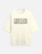 Mustang American Muscle oversized terry t-shirt, off white, front view